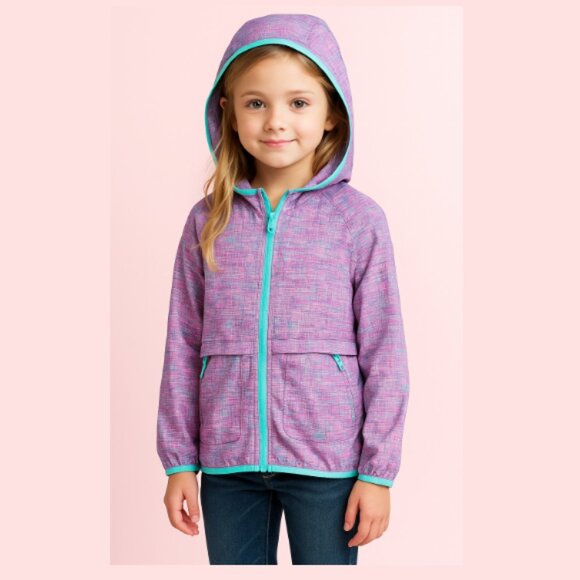 IVIVVA LULULEMON Full Zip Lightweight Jacket Windbreaker Packable Plaid Girls 14 - Picture 1 of 16